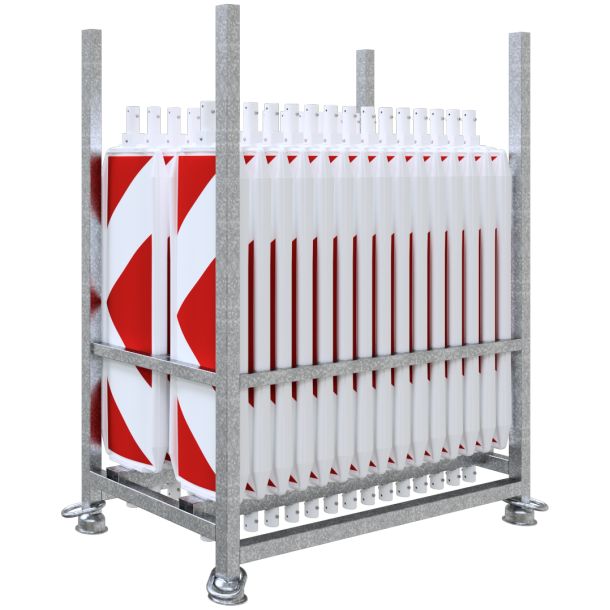 SET | with 30 traffic panels | on storage and transport pallet | with film RA2/B, red/white | on one side arrowed | BASt turn traffic panel